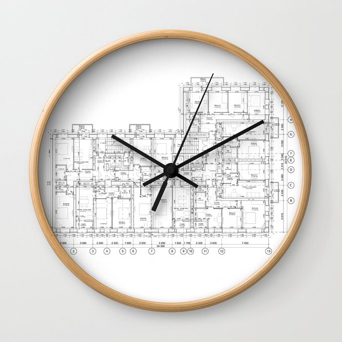 Detailed architectural floor layout Wall Clock
