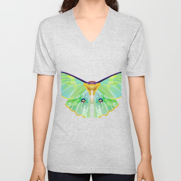 The Luna moth V Neck T Shirt