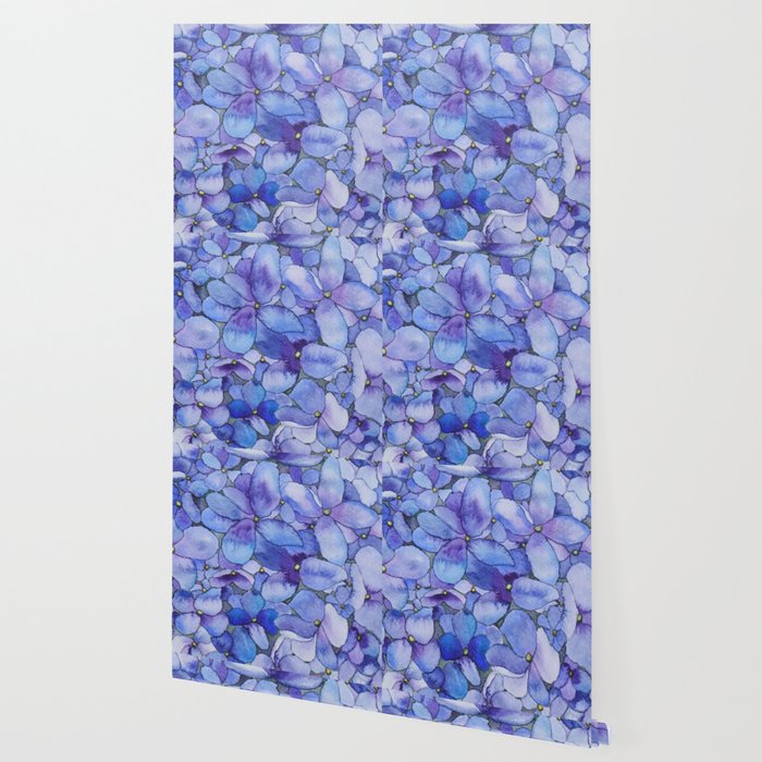 Watercolour Hydrangea Wallpaper By Kirstytopps Society6