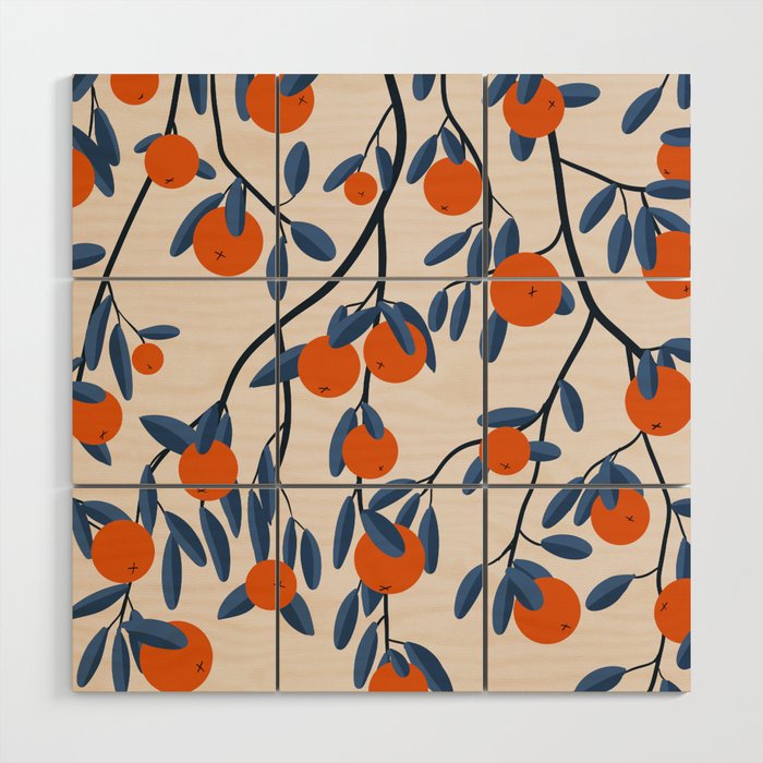 Orange tree Wood Wall Art