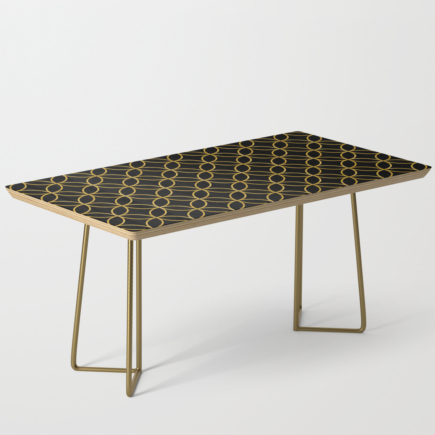 Japanese Traditional Design1 Shippo Black Gold Coffee Table By