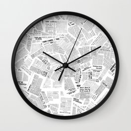 Newspaper Print Wall Clock
