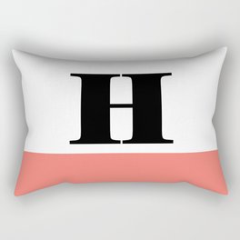 Monogram Letter H-Pantone-Peach Echo Rectangular Pillow