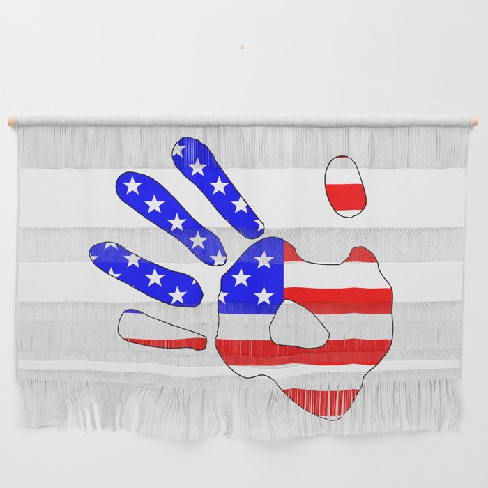 Stars And Stripes Hand Print Silhouette Wall Hanging
