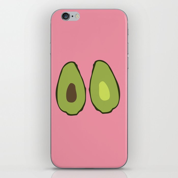 Avo - Minimalistic Avocado Design Pattern on Pink iPhone Skin
