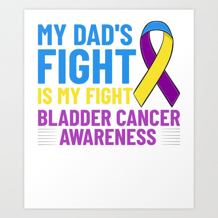 Bladder Cancer Ribbon Awareness Chemo Survivor Art Print