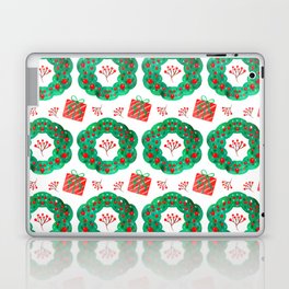 Christmas Pattern Watercolor Wreath Gifts Floral Laptop & iPad Skin