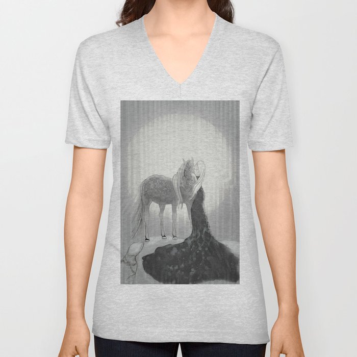 Our Hearts In the Moonlight  V Neck T Shirt