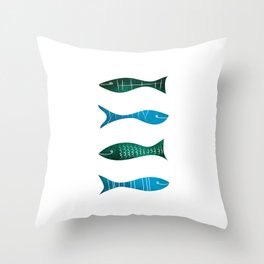 Fishes and Sea Throw Pillow