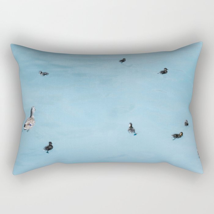 Ducks in the blue pond - pastel collection Rectangular Pillow