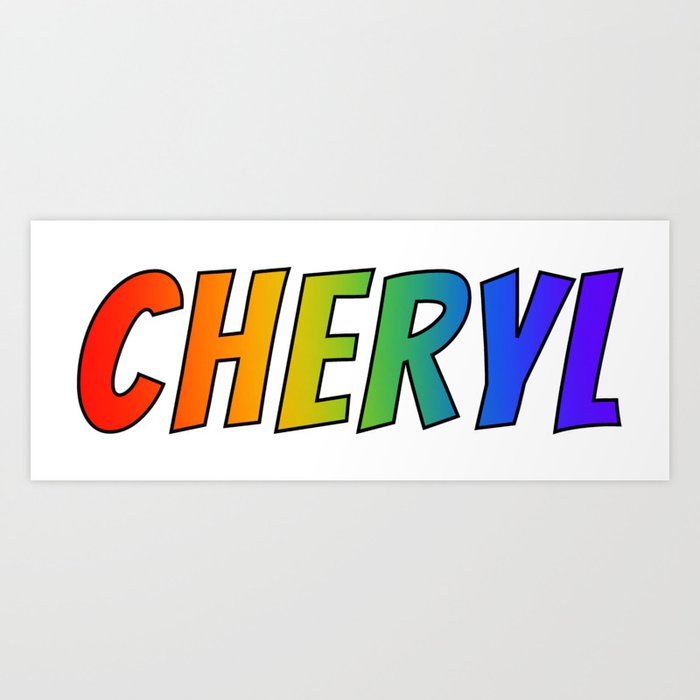 "CHERYL" First Name Rainbow Spectrum Gradient Colors Pattern Art Print