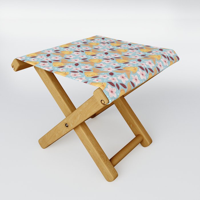 Goldfish and Cherry Blossoms Folding Stool