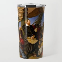 Columbus Discovers the Shores of America, 1846 by Christian Ruben Travel Mug