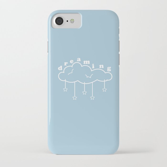 Dreaming Clouds and Hanging Stars Line Art iPhone Case