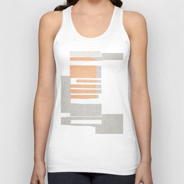 Abstract Textured Orange and Grey Shreds Unisex Tank Top