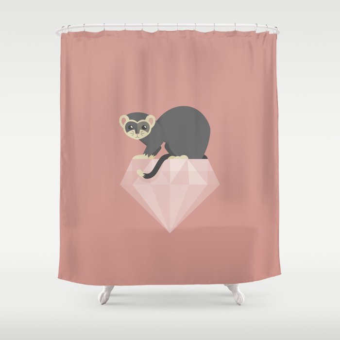 14 Ferret Diamond Shower Curtain