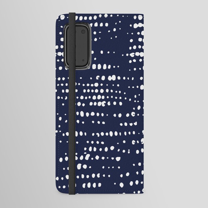Abstract Spotted Pattern in Navy Blue Android Wallet Case