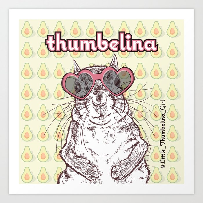 Little Thumbelina Girl: heart sunnies Art Print