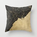 Vintage Black And White Ireland Map Throw Pillow By