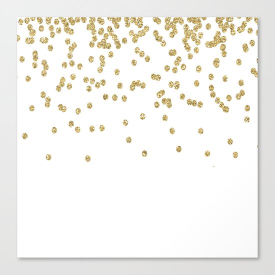 Sparkling golden glitter confetti - Luxury design #Society6 Canvas Print