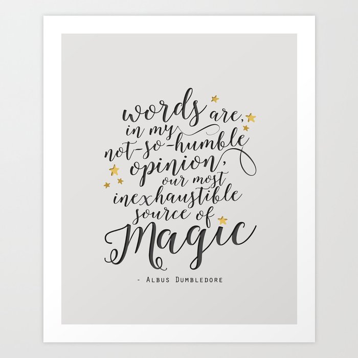 Dumbledore's Magic Words Art Print