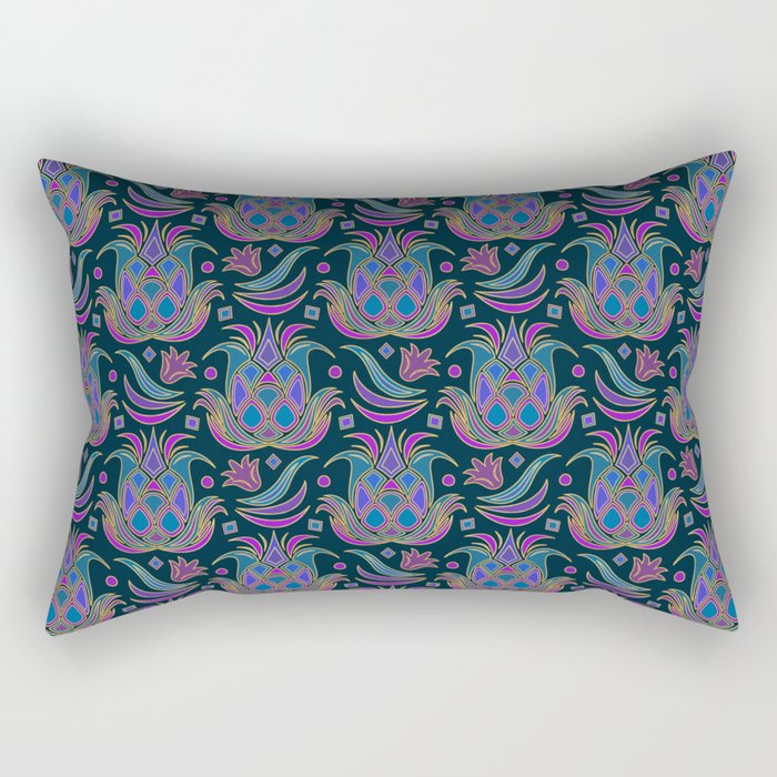 Luxe Pineapple // Midnight Blue Rectangular Pillow