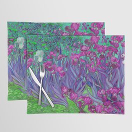 Vincent Van Gogh Irises Painting Violet Fuchsia Palette Placemat