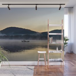 Fishing in the Morning Mist Wall Mural