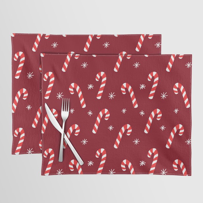 Candy Cane Pattern (red/white) Placemat