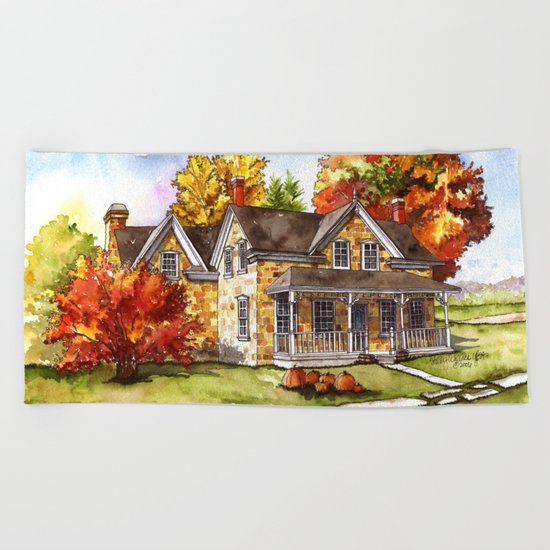 October on the Farm Beach Towel