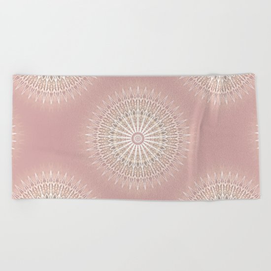 Rose Mandala Beach Towel