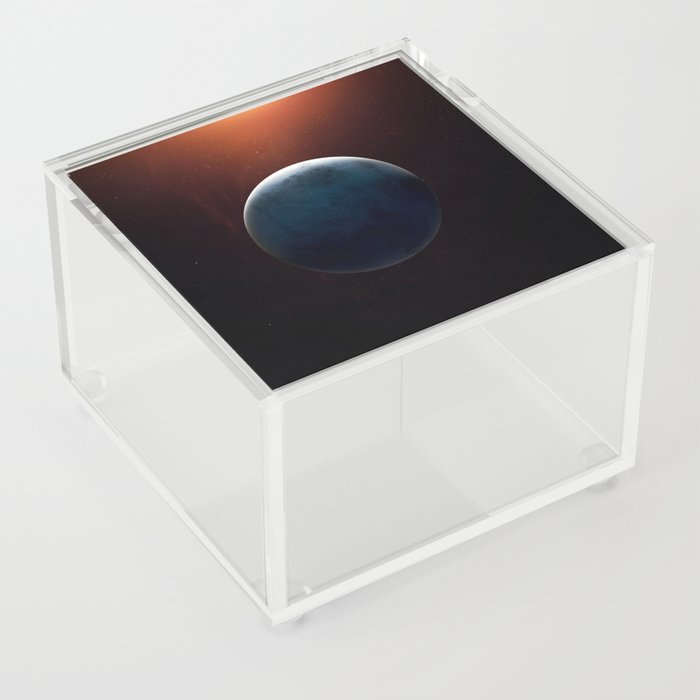 Uranus planet. Poster background illustration. Acrylic Box