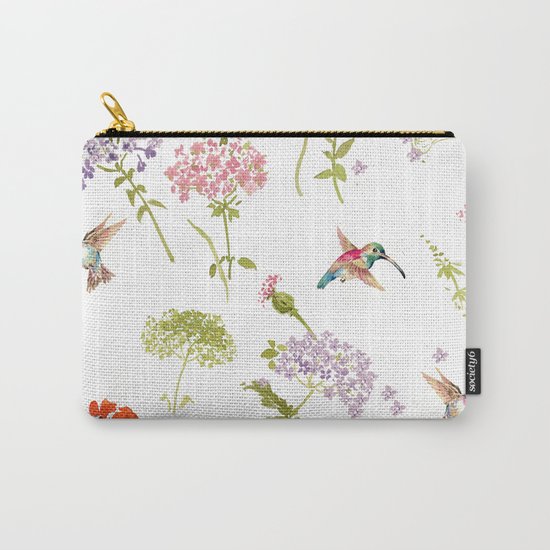 Hummingbird floral Carry-All Pouch