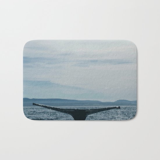Whale in the sea Bath Mat