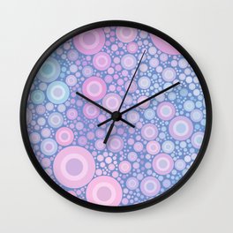 Pastel Jaw Breaker Abstract Cute Polka Dot Bubble Pattern  Wall Clock