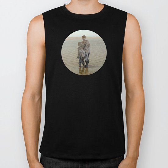 Sea Side Impression - Wood Collage Biker Tank