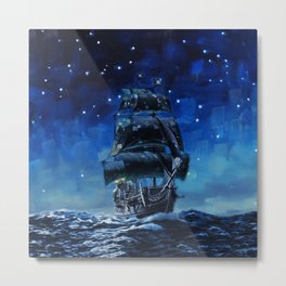 Black Pearl Starry Night Metal Print | Pirates, Blackpearl, Movie, Painting, Curse, Flyingdutchman, Starrynight, Ship, Captain, Poseidon 