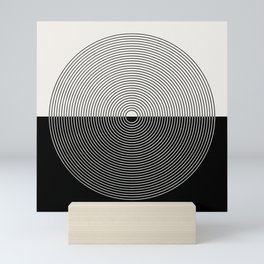Circular Lines III Black & White Mini Art Print