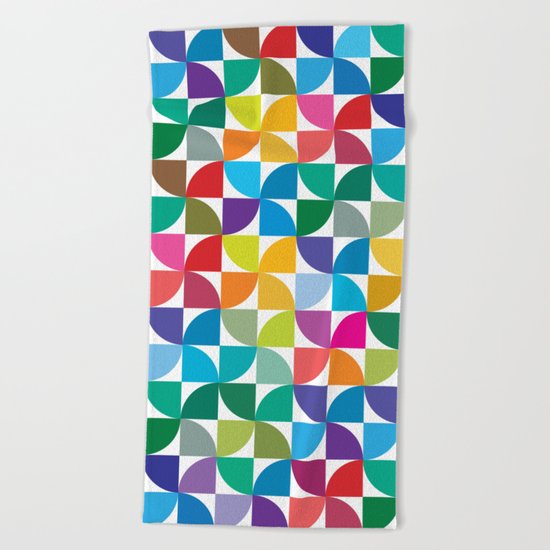 Geometrical work - Colours rotation Beach Towel