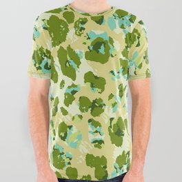 Bohemian Style Jaguar Spots in Vibrant Jungle Green All Over Graphic Tee