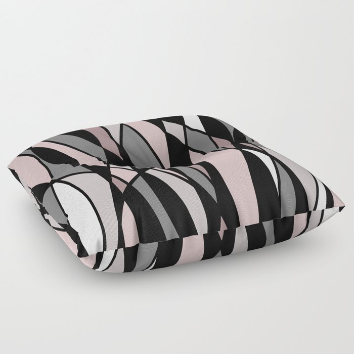 Abstract Mosaic (Pink, Grey, White) Floor Pillow