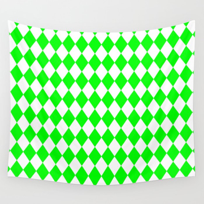 Rhombus (Green/White) Wall Tapestry