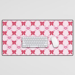 Flying Hearts and Bows Desk Mat