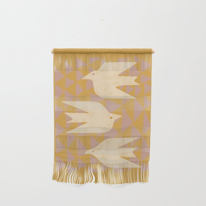 Doves In Flight (Yellow) Wall Hanging