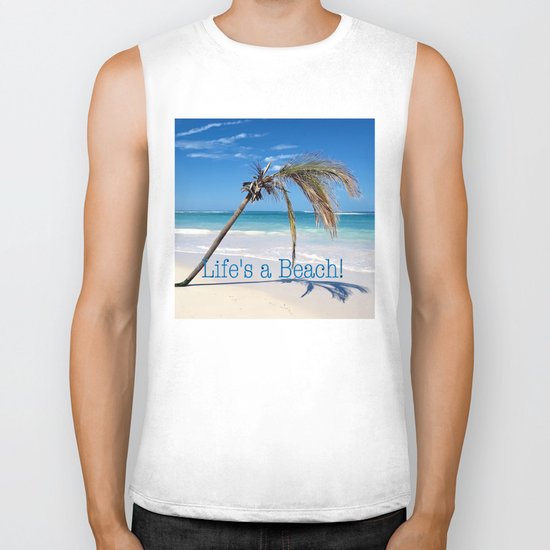 Landscape | Palm and Beach | Life's a Beach! | Nadia Bonello Biker Tank