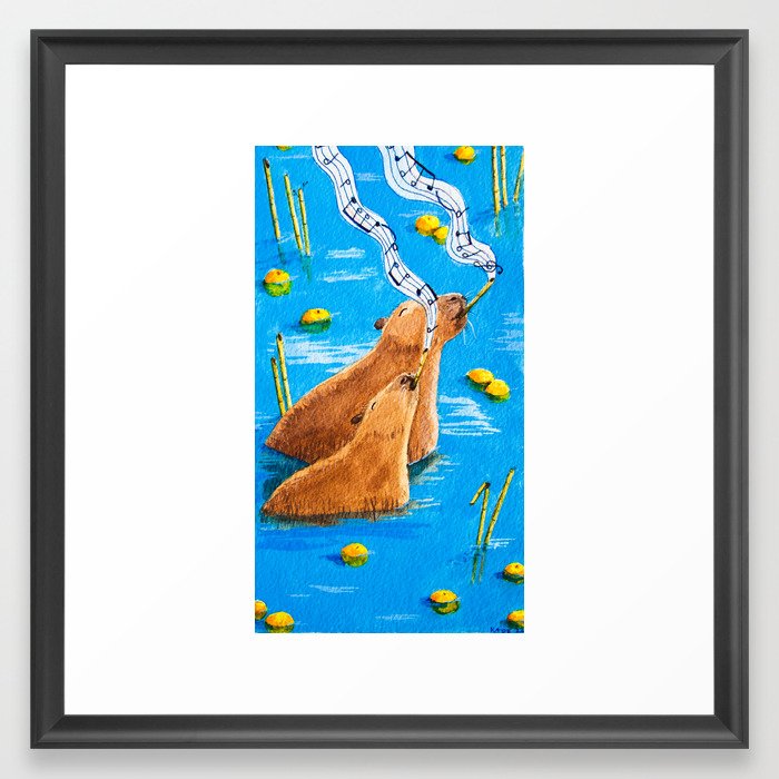Musical Capybara Framed Art Print