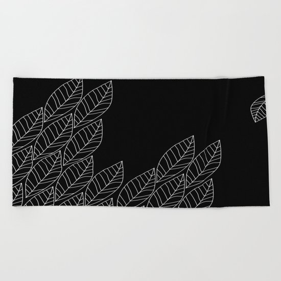 Leaves Stream Beach Towel