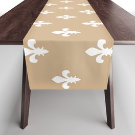 Fleur-de-Lis (White & Tan Pattern) Table Runner