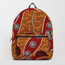 Authentic Aboriginal Art - Untitled Backpack | Naidoc, Hogarth, Outback, Indigenous, Nunga, Dots, Earth, Aboriginalart, Kangaroo, Painting 