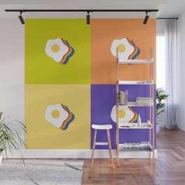 Rainbow fried egg patchwork 3 Wall Mural